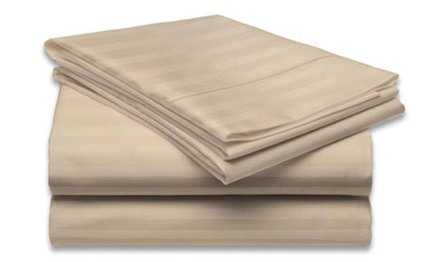4-Piece Set: Super-Soft 1600 Series Dobby Stripe Embossed Bed Sheet