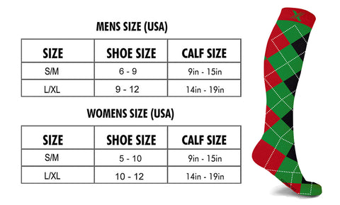 Christmas Themed Knee High Compression Socks (6-Pairs)