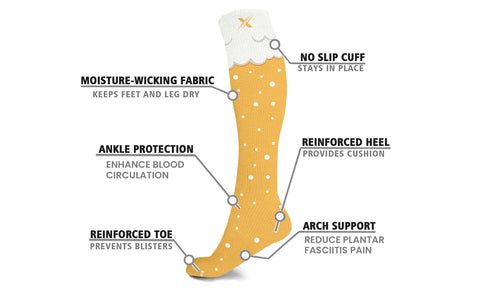 2-Pairs: XTF Unisex Mis-Matched Collection Knee-High Compression Socks