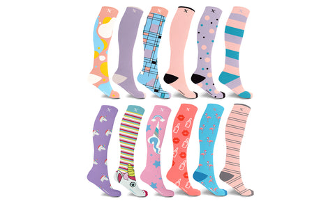 Women's Knee-High Compression Socks Collection (3-Pairs or 6-Pairs)
