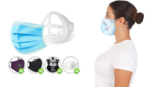 12-Pack :Colorful 3D Support Face Mask Bracket For Comfortable Breathing