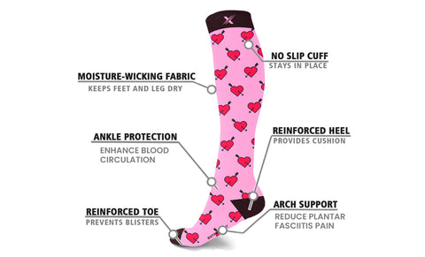 3-Pairs: XTF Valentine's Day Special Knee-High Compression Socks