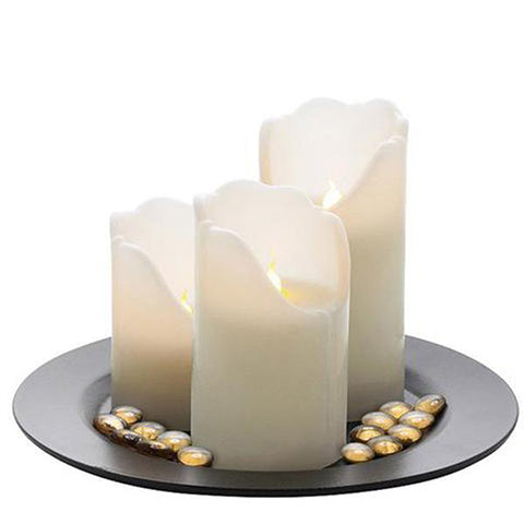 3-Piece Set: LED Flameless Wax Pillar Candles with Remote