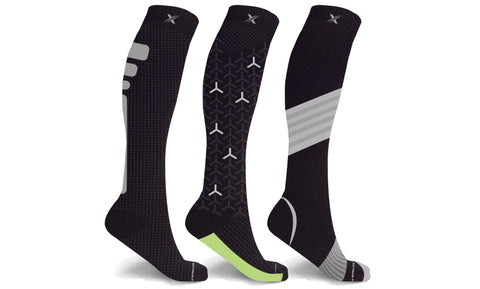 Run+ Elite Reflective Knee-High Compression Socks (3-Pairs)