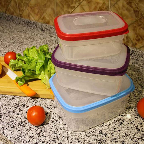 6-Piece BPA Free Food Storage Container Set with Color Coded Lids