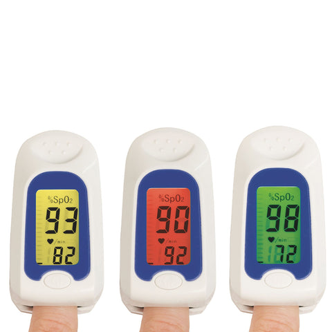 Color-Coded Finger Pulse and Oxygen Meter with Storage Case