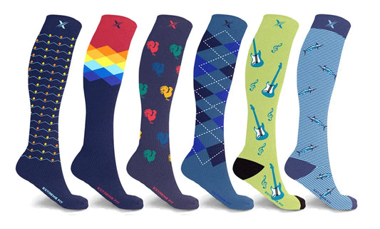 Men's Knee-High Compression Socks Collection (3-Pairs or 6-Pairs)