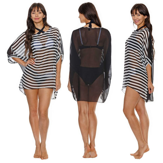 Black and White Stripe Cover-up