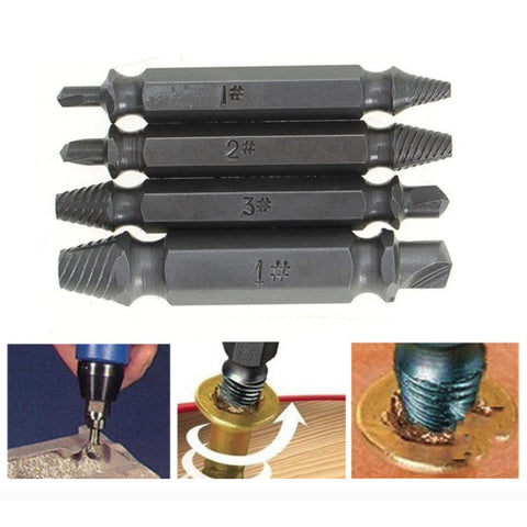 Double-Sided Damaged Screw Extractor Remover (4-Piece)