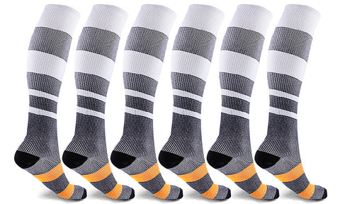 6-Pairs: Unisex Persario Compression Socks
