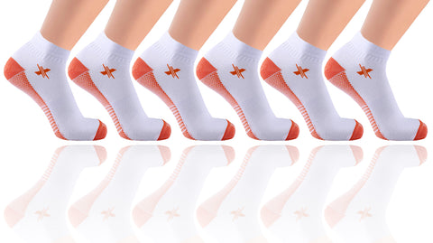 6-Pairs:High Performance Copper-Infused Ankle Compression Socks