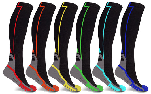 XTF Athletic Graduated Knee-High Compression Socks (6 Pairs)