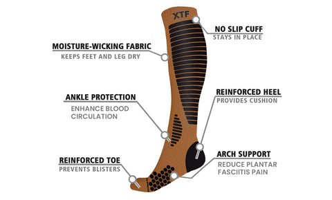 6-Pairs: XTF Copper-Infused Collection Knee-High Compression Socks