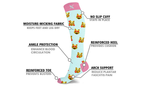 6-Pairs: XTF Expressive Maternity and Pregnancy Special Knee-High Compression Socks