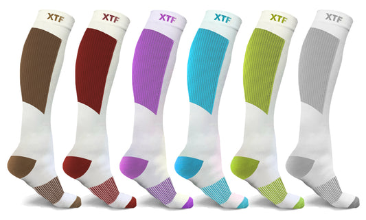 6-Pairs: Copper Infused Pain Relief Knee High Compression Socks