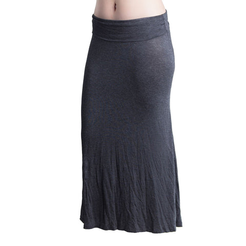 Womens Fold Over Waist Maxi Skirt