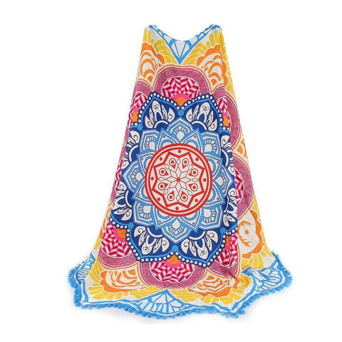 Large Round Lotus Flower Mandala Tapestry Beach Picnic Towel Throw and Table Cloth