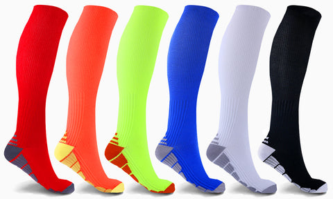 6-Pairs: Knee High Sports Compression Socks