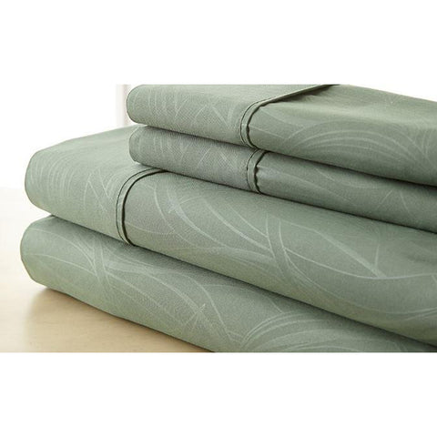4-Piece Set: Super-Soft 1600 Series Grass Embossed Bed Sheet