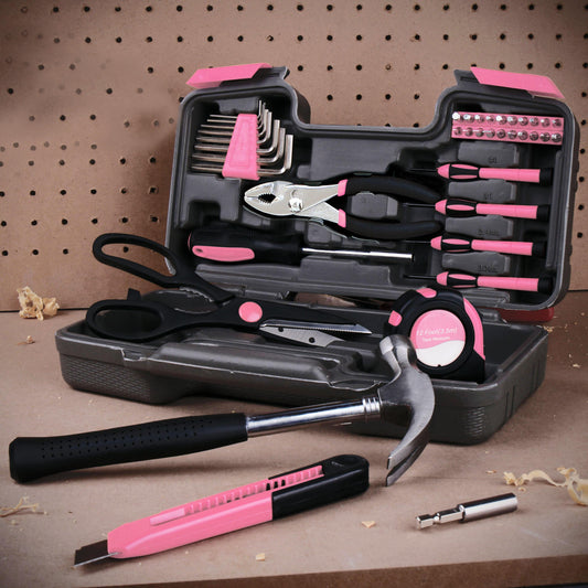 39-Piece: Pink Tool Set