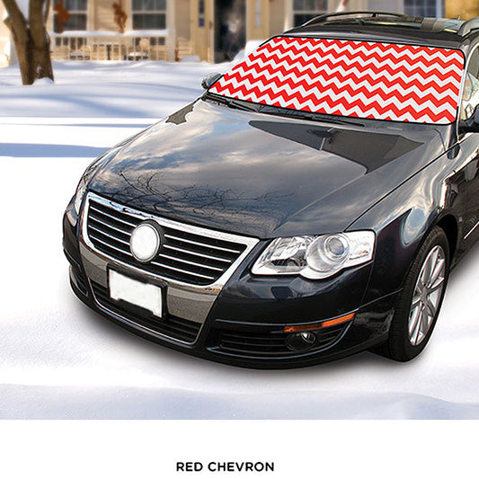 Car Printed Fabric Windshield Cover for Ice and Snow, Frost Cover for Any Weather | Water, Heat & Sag-Proof
