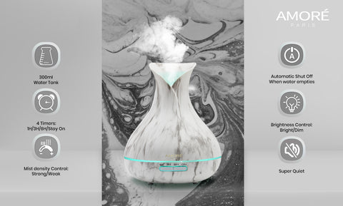 White Marble 300ml Ultrasonic Aroma Diffuser