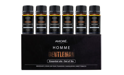 Gentlemen's Set of 6 x10ml Premium Grade Fragrance Essential Oil Gift Set