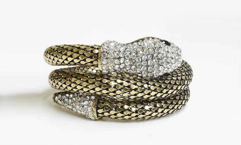 Exotic Designer Sultry Crystal Snake Bracelet