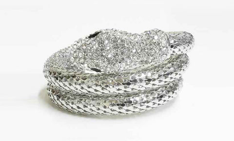 Exotic Designer Sultry Crystal Snake Bracelet