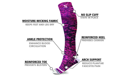 Space Dye Knitted Knee-High Compression Socks (3-Pairs or 6-Pairs)