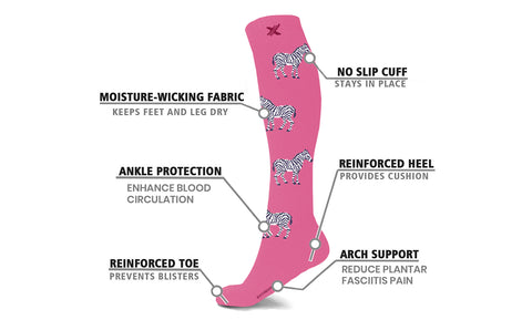 ZEBRA Knee High Compression Socks (1-Pair)