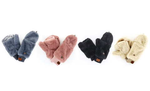 Ultra Warm Faux Fur Convertible Mitten Gloves