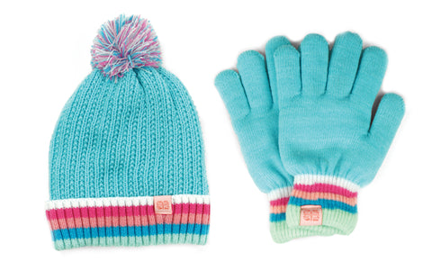 2-Pack: Cute and Cozy Kids Beanie Hat  and Gloves Set