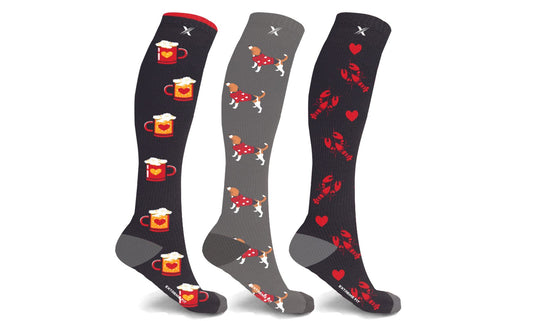 Boyfriend and Girlfriend Knee-High Compression Socks (3-Pairs or 6-Pairs)