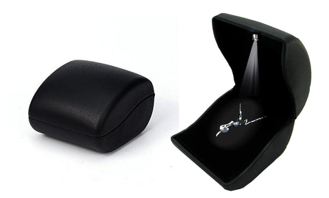 Trendy Ring Box with Led Lights Perfect Case to Store Jewelry for Weddings and Engagements