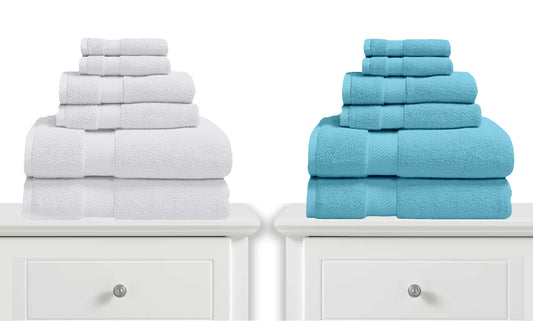 12-Piece: 100% Soft Organic Cotton Bath Towel Set