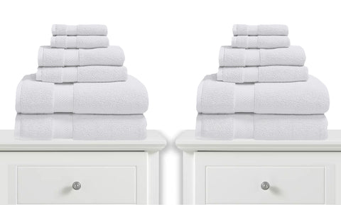 12-Piece: 100% Soft Organic Cotton Bath Towel Set