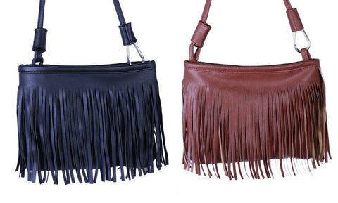 2-Pack: Multifunctional Everyday Use  Women's Fringed Cross-Body Bag Purse