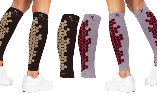 2-Pairs: High Performance Copper Infused Compression Support Calf Sleeves