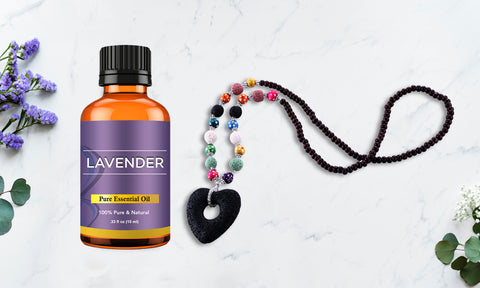 Lava Stone Party Necklace with Lavender Oil