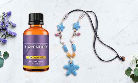 Lava Stone Party Necklace with Lavender Oil