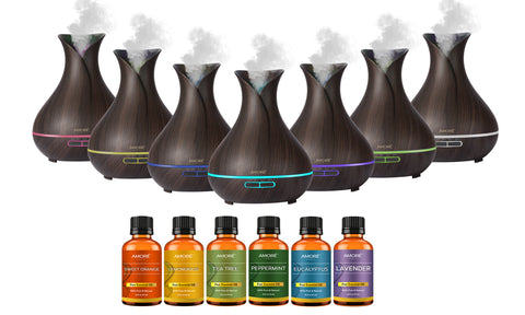 Ultrasonic Diffuser with Essential Oil Gift Set (7-Pack)