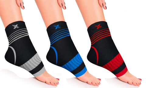 3-Pairs: Pain Relief  Support Ankle Compression Recovery Sleeves