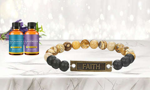 Mixed Lava Stone Chakra Diffuser Bracelet with Two Optional Essential Oils