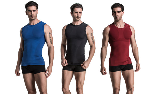3-Pack: Men's Athletic Quick Dry Compression Base Layer Sport Shirt Sleeveless