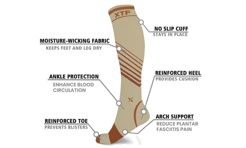 6-Pairs: Support and Recovery Copper Knee High Compression Socks