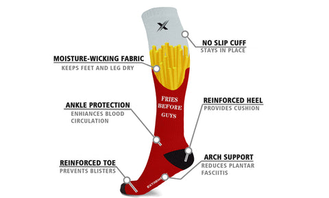 Fries Before Guys Knee High Compression Socks (1-Pair)
