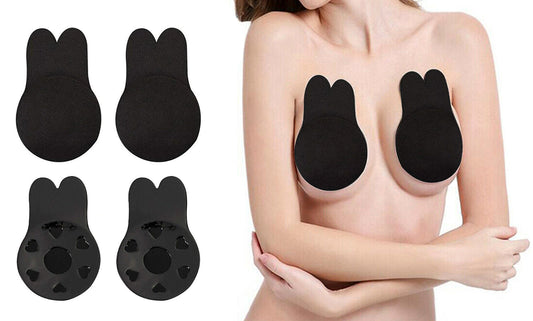Rabbit Ear Invisible Adhesive Strapless Breathable Lifting Bra (2-Pairs)