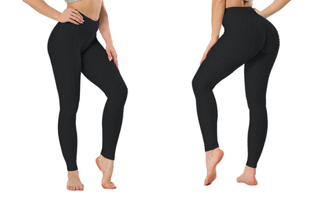 Women's High Waist Textured Butt lifting Slimming Workout Leggings Tights Pants
