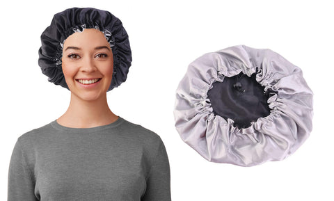 Women's Double Layer Reversible Silky Satin Headscarf Sleeping Bonnet Hair Wrap Cap Hat Headband